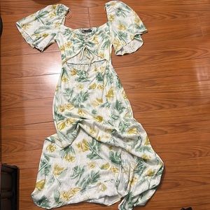 Zara xs long dress with cut out in the front and slit on the skirt